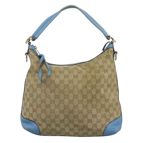 GUCCI GG Canvas Shoulder Bag 2way Navy Gold Light blue 326514 Auth 111050 - Picture 13 of 16